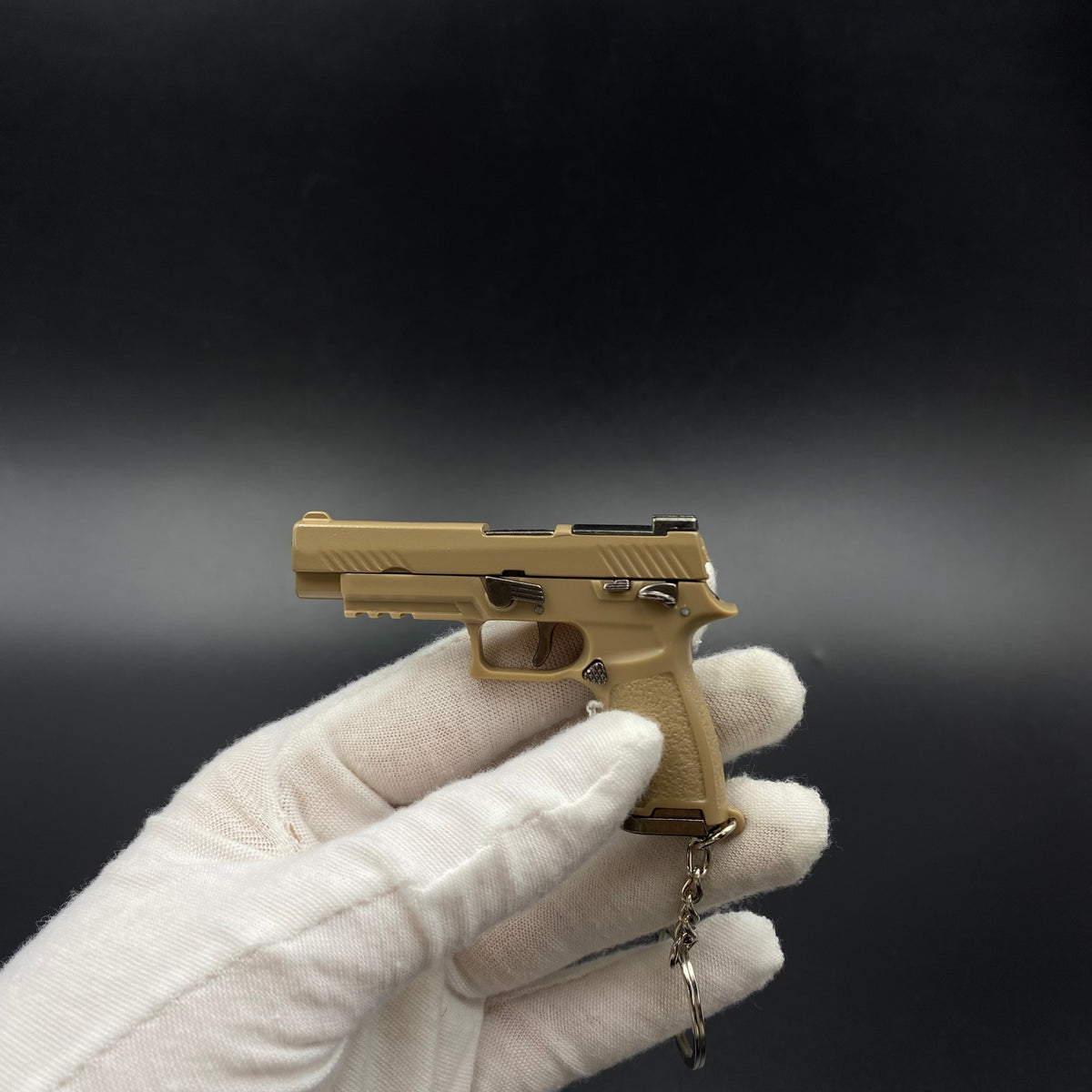 SIG M17 Mini Pistol Model Keychain with Storage Tin Box