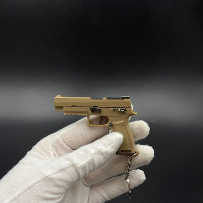 SIG M17 Mini Pistol Model Keychain with Storage Tin Box