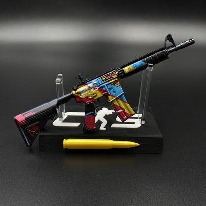 CS Game Skin M4A4 Cyber Mini Metal Game Replica For Collection