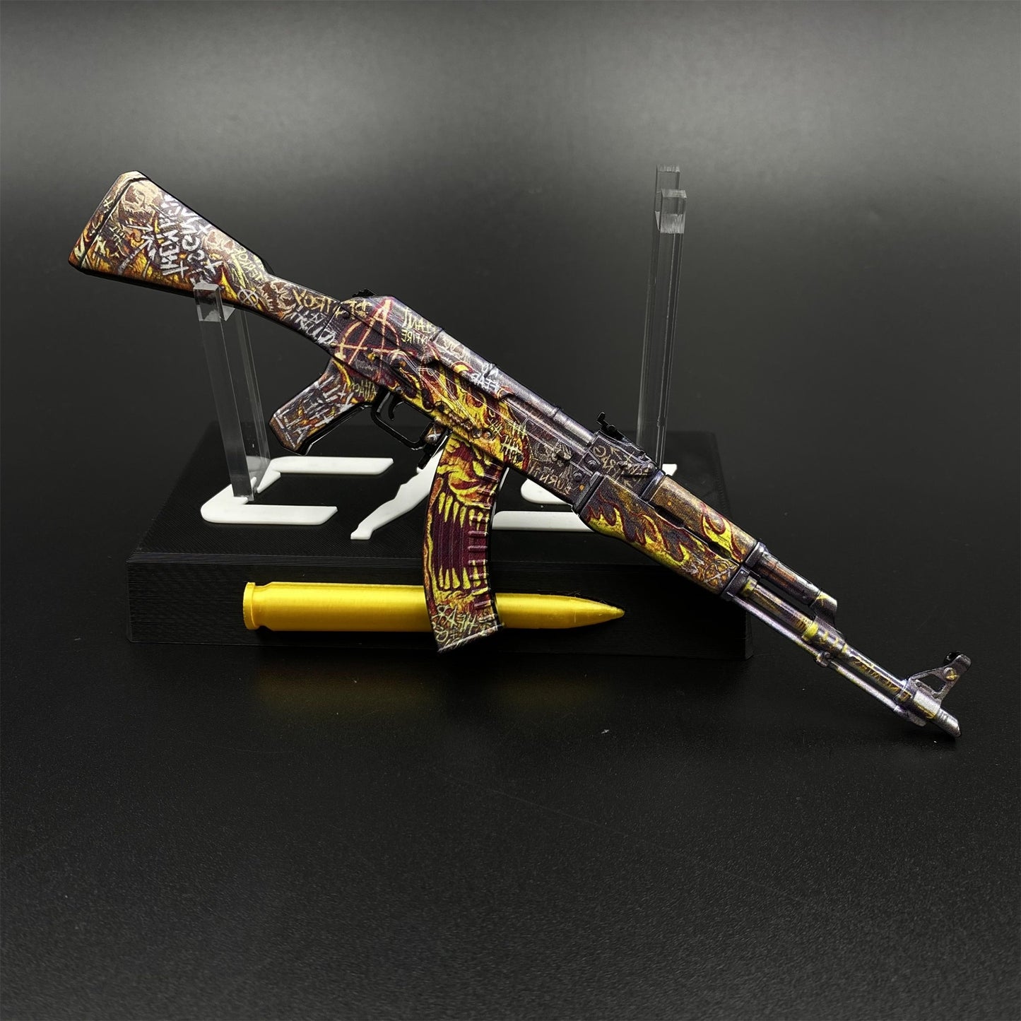 Hot Game CS2 AK47 Searing Rage Skin Mini Metal Replica Game Prop Collectible