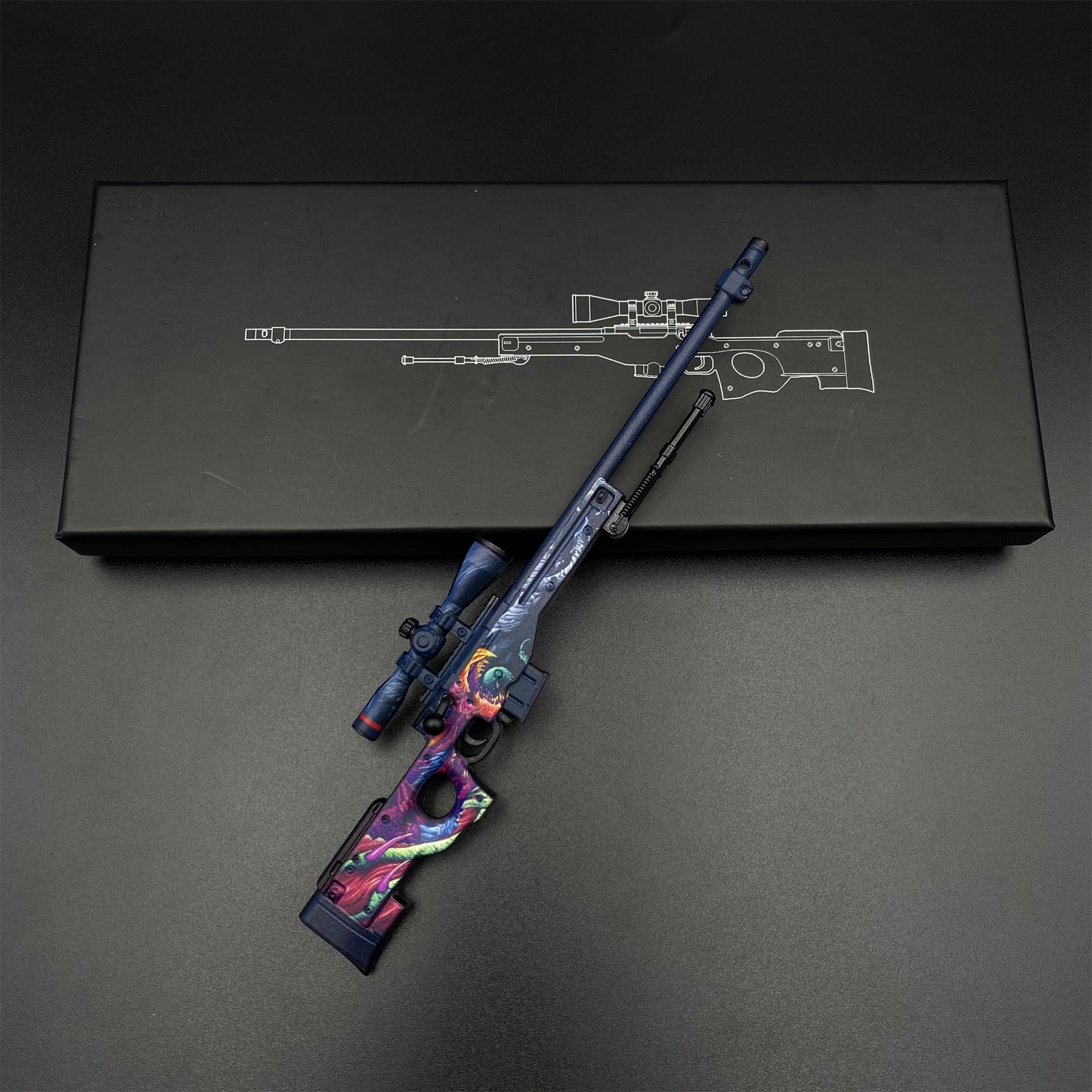Hot Game CS2 Tiny Gun Hyper Beast AWP Metal Replica Game Prop Collectible