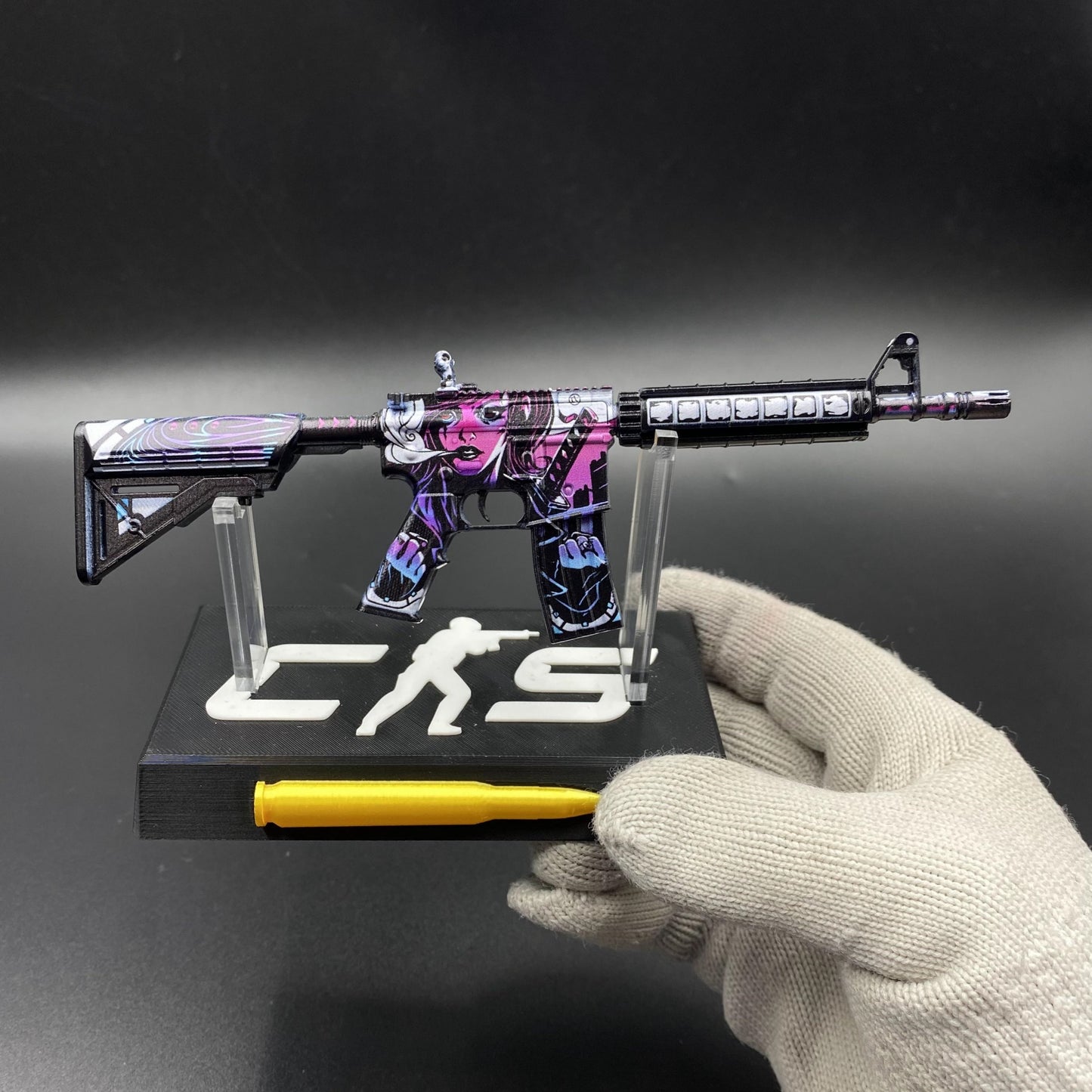 CS Game Skin M4A4 Neo‑Noir Mini Metal Game Replica For Collection
