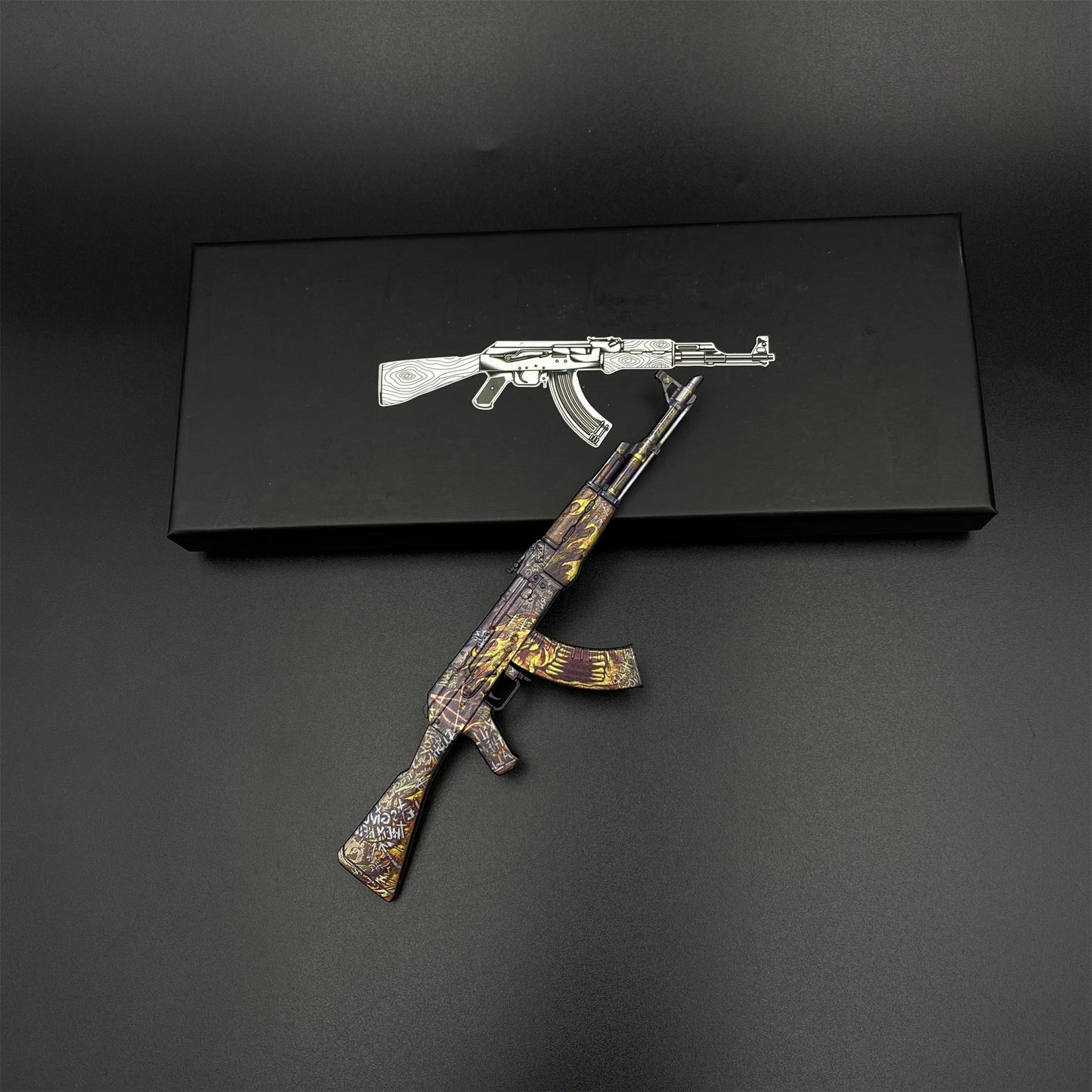 Hot Game CS2 AK47 Searing Rage Skin Mini Metal Replica Game Prop Collectible
