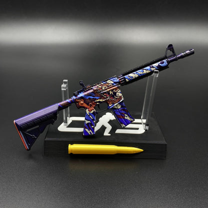 CS Game Skin M4A4 Dragon King Mini Metal Game Replica For Collection