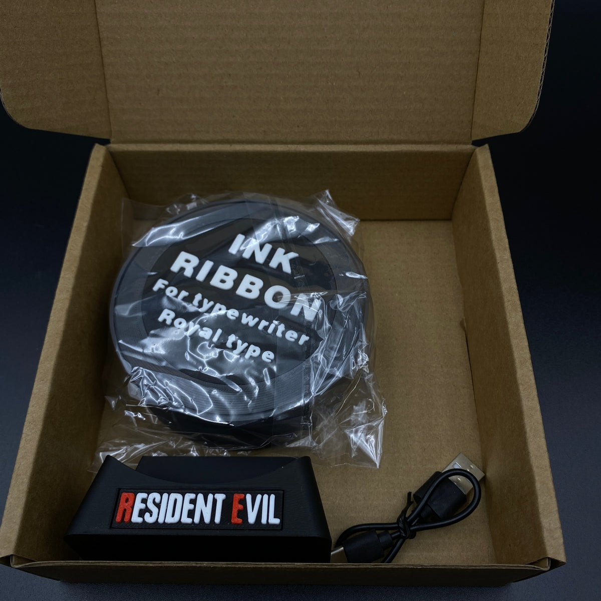 3D Printed Horror Game Ink Ribbon Shape Speaker, Gaming Room Decor Fan Collectible