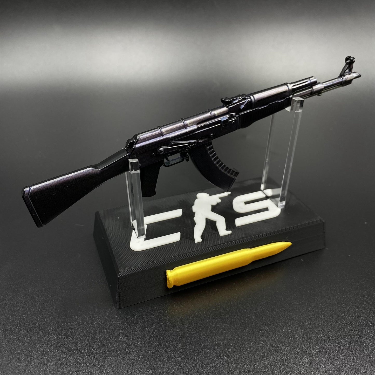 CS2 Game Peripheral - Tiny Gun AK47 Slate Metal Replica Game Prop Collectible