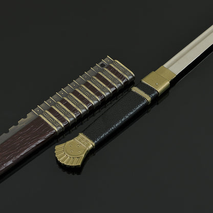 Fish Mouth Sword Alloy Replica Ancient Chinese Cold Weapon Collectible Display Prop