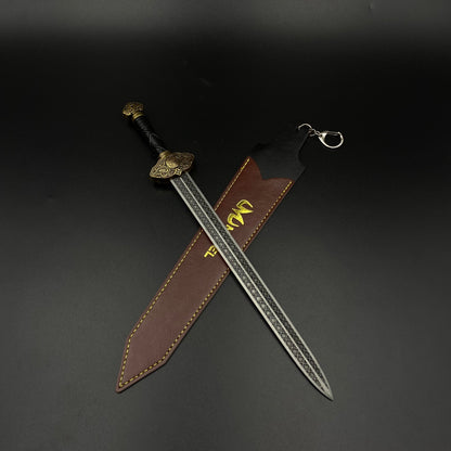 Game for Peace Star Shatter Sword Alloy Replica Battle Royale Game Weapon Prop with Leather Sheath