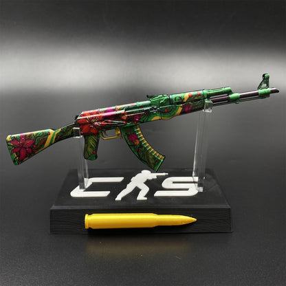 Hot Game CS2 Wild Lotus Skin AK-47 Miniature Tiny Gun Metal Replica Game Prop Collectible
