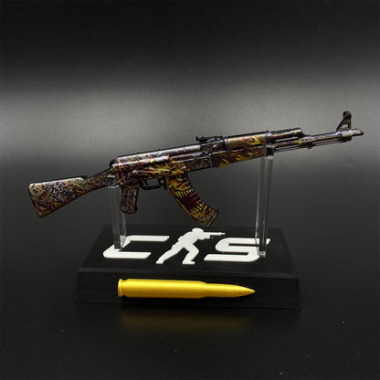 Hot Game CS2 AK47 Searing Rage Skin Mini Metal Replica Game Prop Collectible