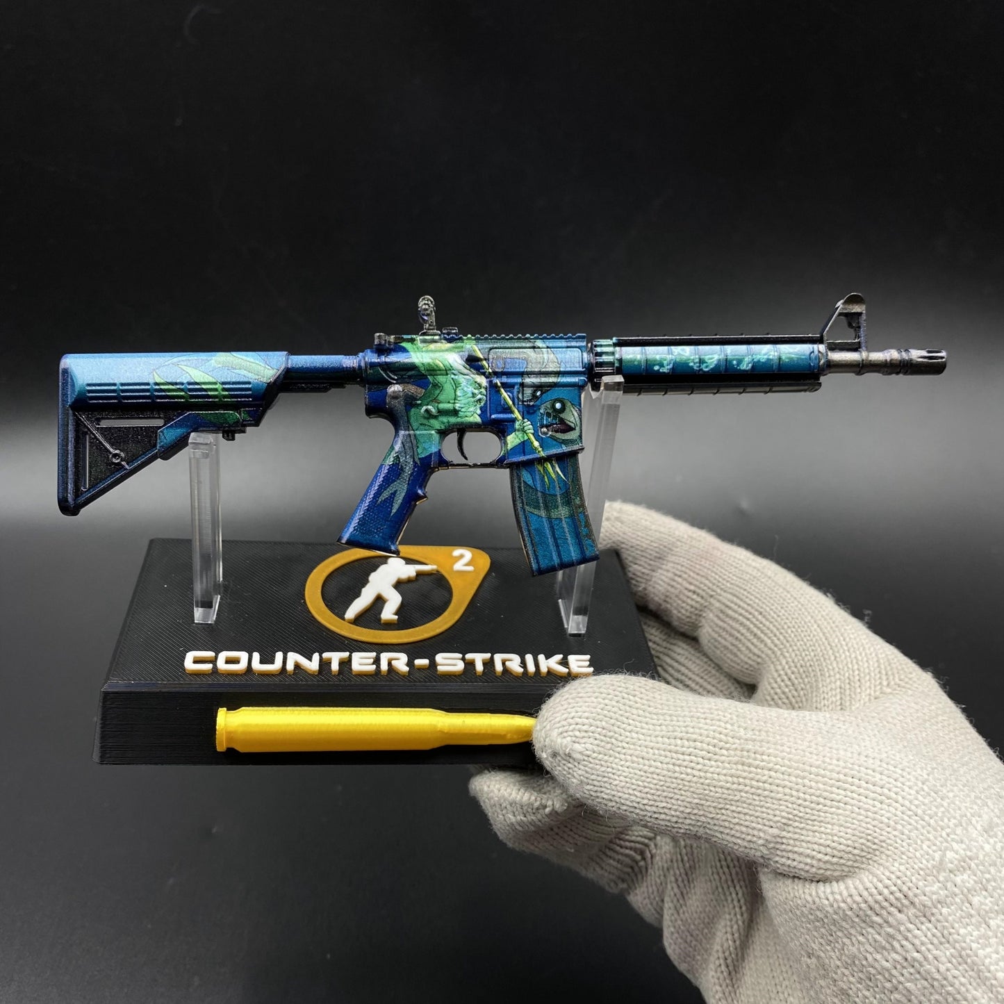 CS Game Skin M4A4 Poseidon Mini Metal Game Replica For Collection