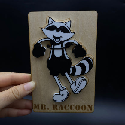 Cartoon Mr. Raccoon Fridge Magnet, Fan-Made Refrigerator Decoration Magnet for Game Collectors