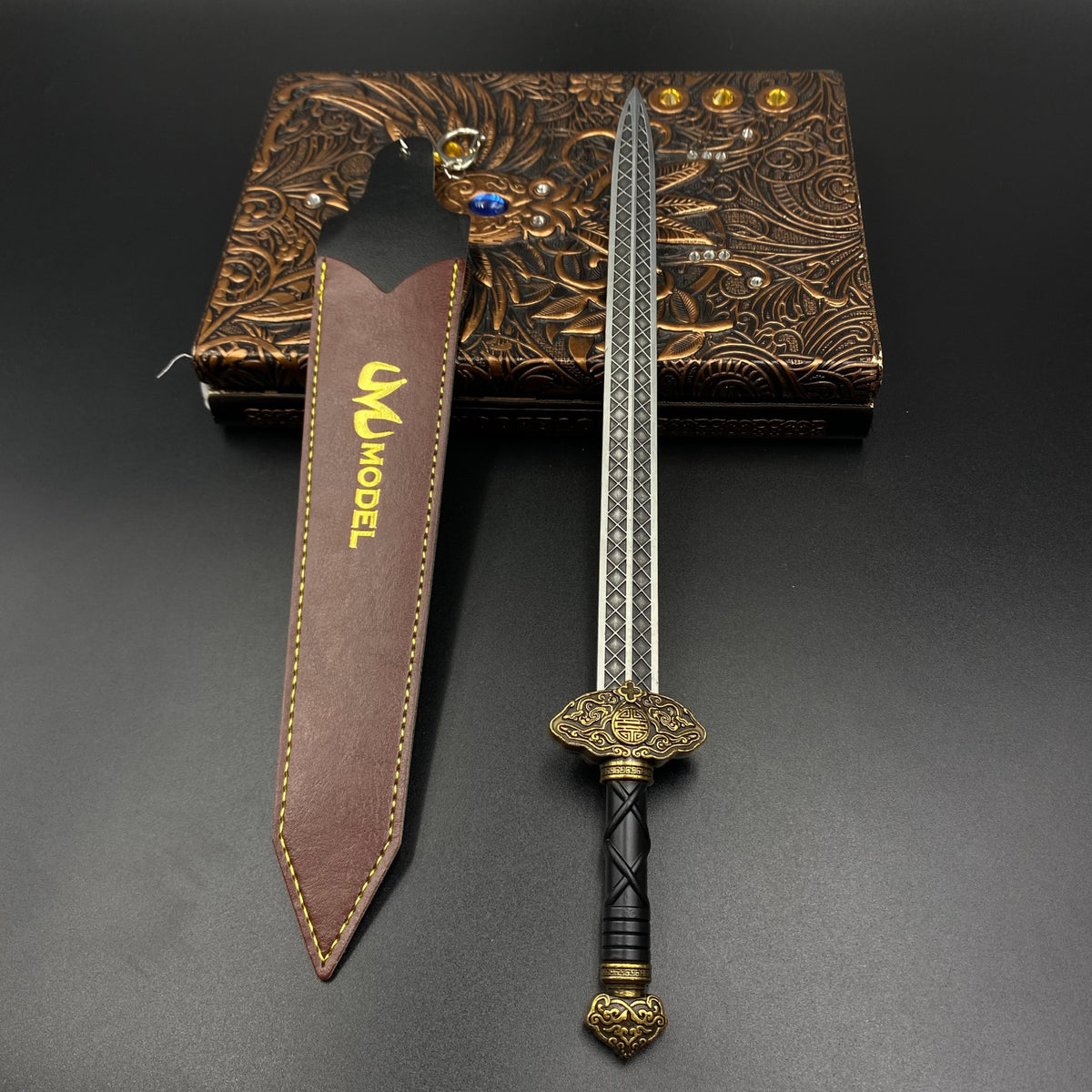 Game for Peace Star Shatter Sword Alloy Replica Battle Royale Game Weapon Prop with Leather Sheath
