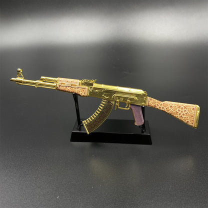 Tiny AK-47 Gold Arabesque Miniature Metal Collectible For Display