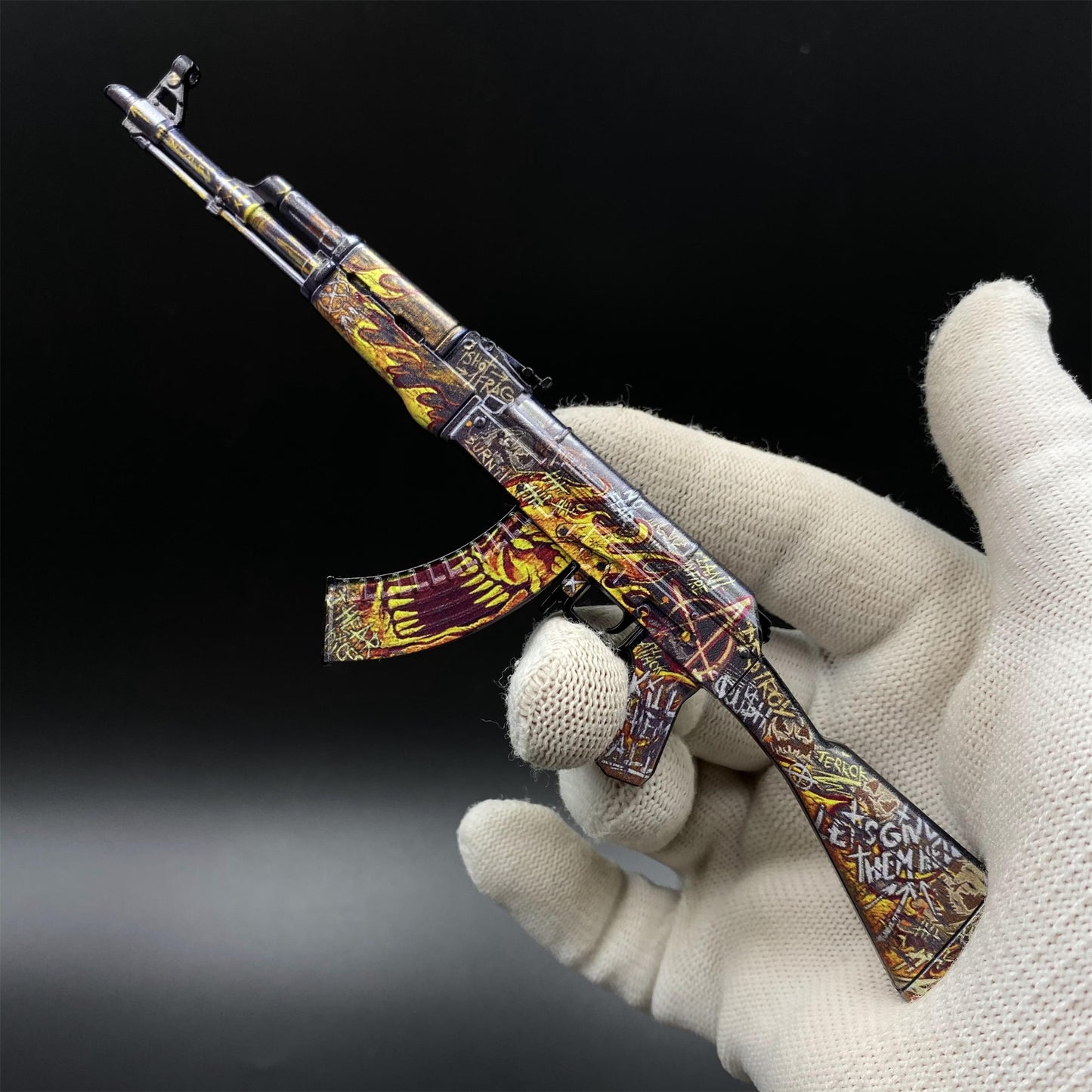 Hot Game CS2 AK47 Searing Rage Skin Mini Metal Replica Game Prop Collectible