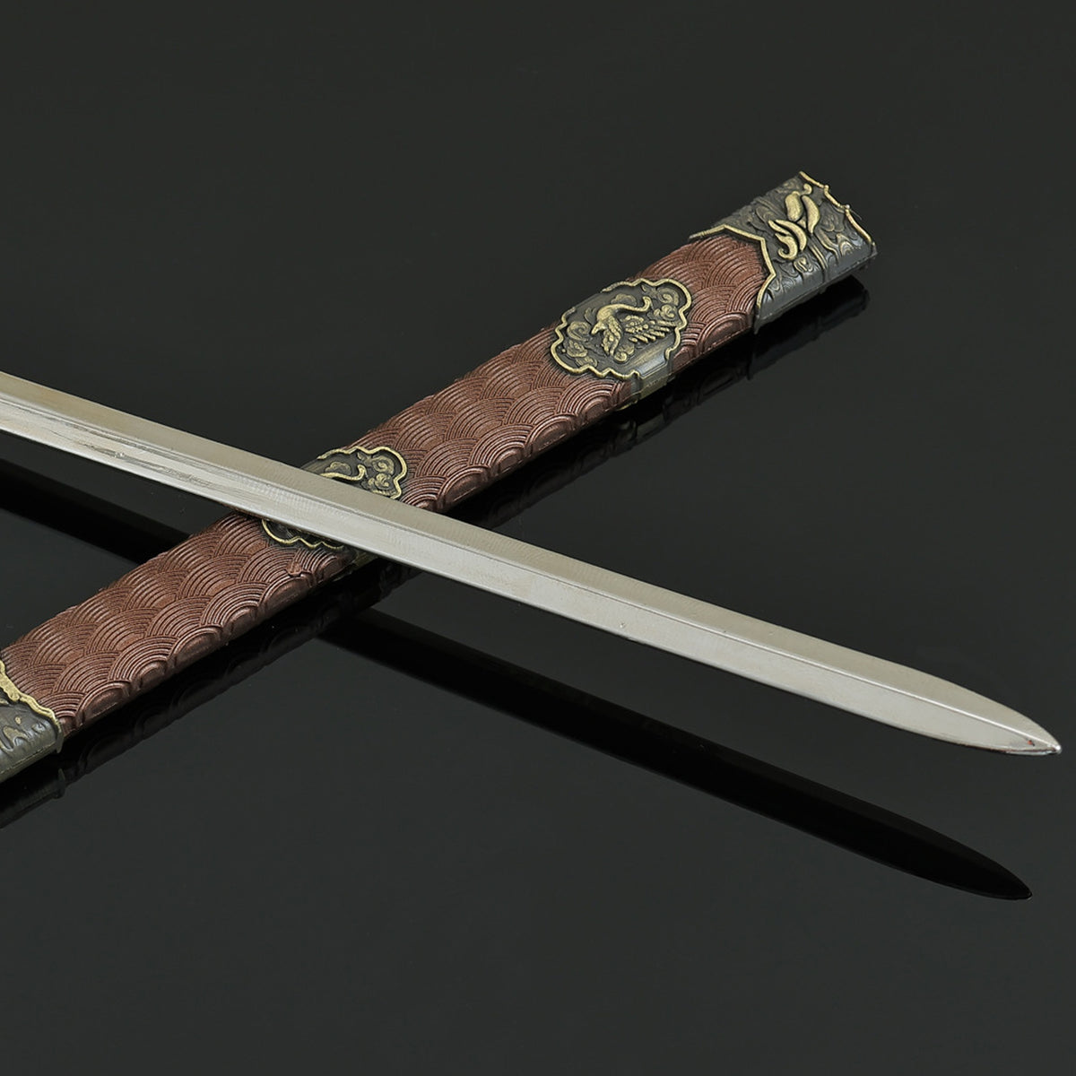 Lu Dongbin Chunyang Sword Mini Replica, Chinese Legend Alloy Collectible Sword Ornament