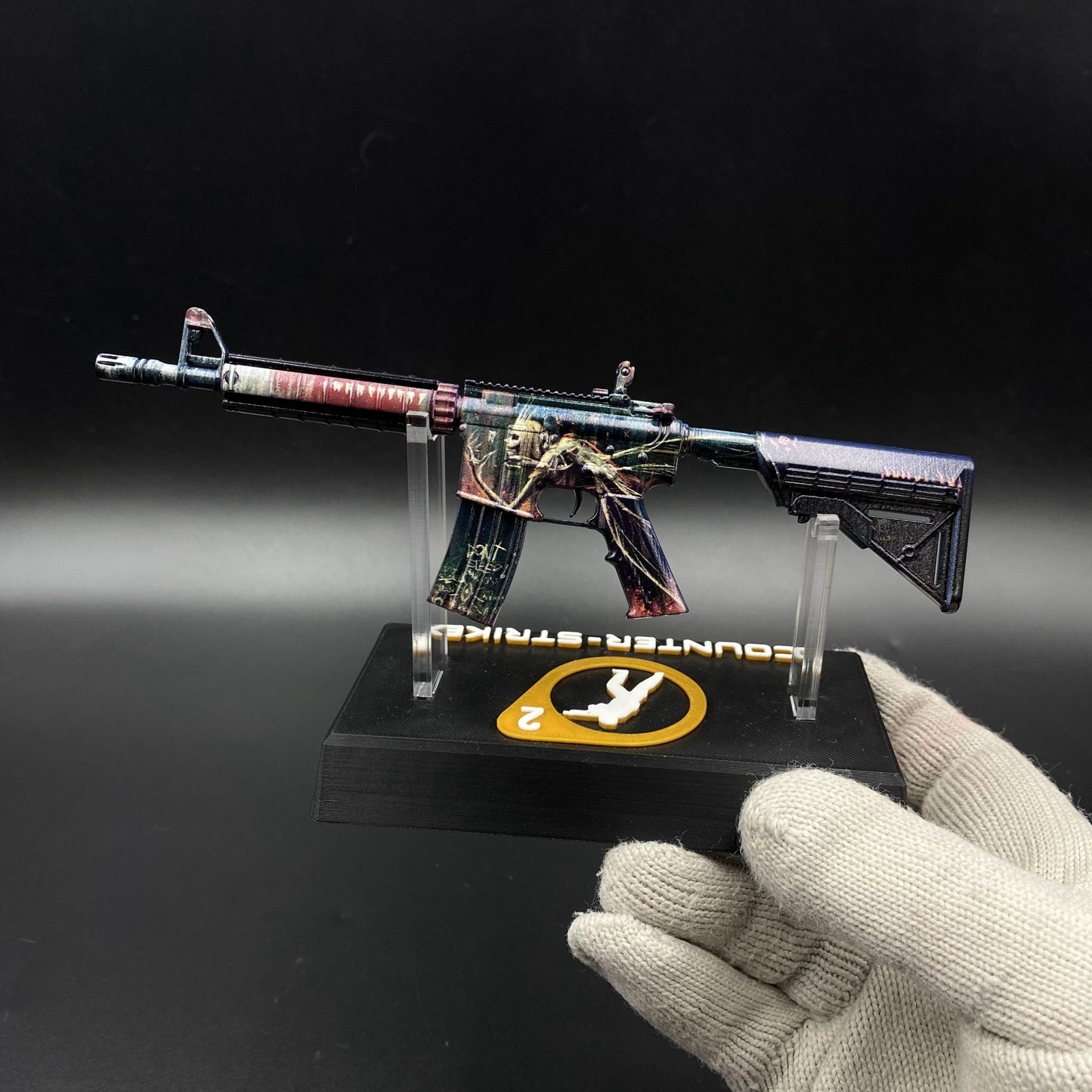 CS2 Mini M4A4 Tooth Fairy Metal Skin Replica - Game Prop Collectible