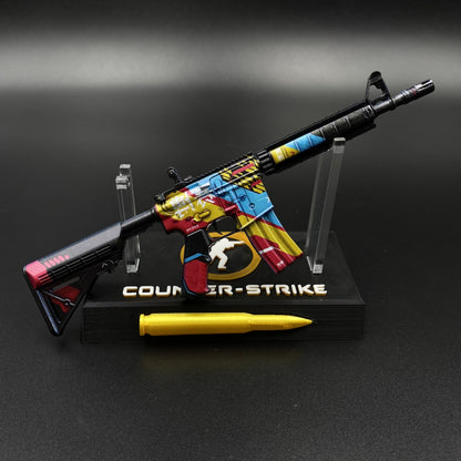CS Game Skin M4A4 Cyber Mini Metal Game Replica For Collection