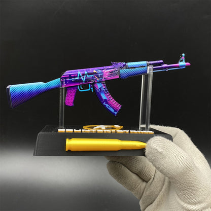 Hot Game CS2 Neon Rider Skin Metal AK-47 Mini Gun Metal Replica Game Prop Collectible
