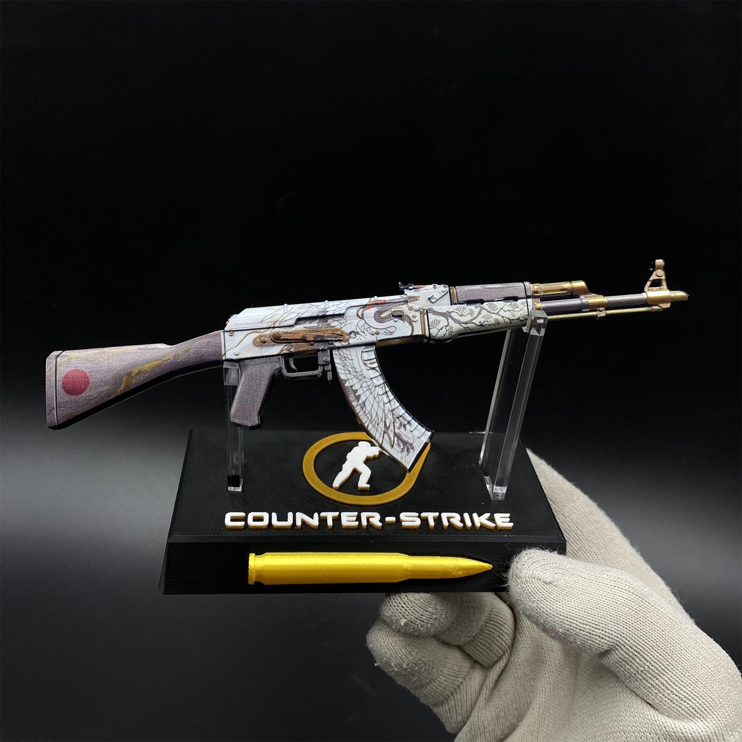 CS2 Game Peripheral - Tiny Gun AK47 Crane Fligh Metal Replica Game Prop Collectible