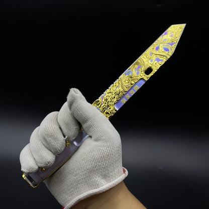 IRL Delta Force Dragon Fang Tactical Dagger Metal Replica - Soaring Dragon Collectible