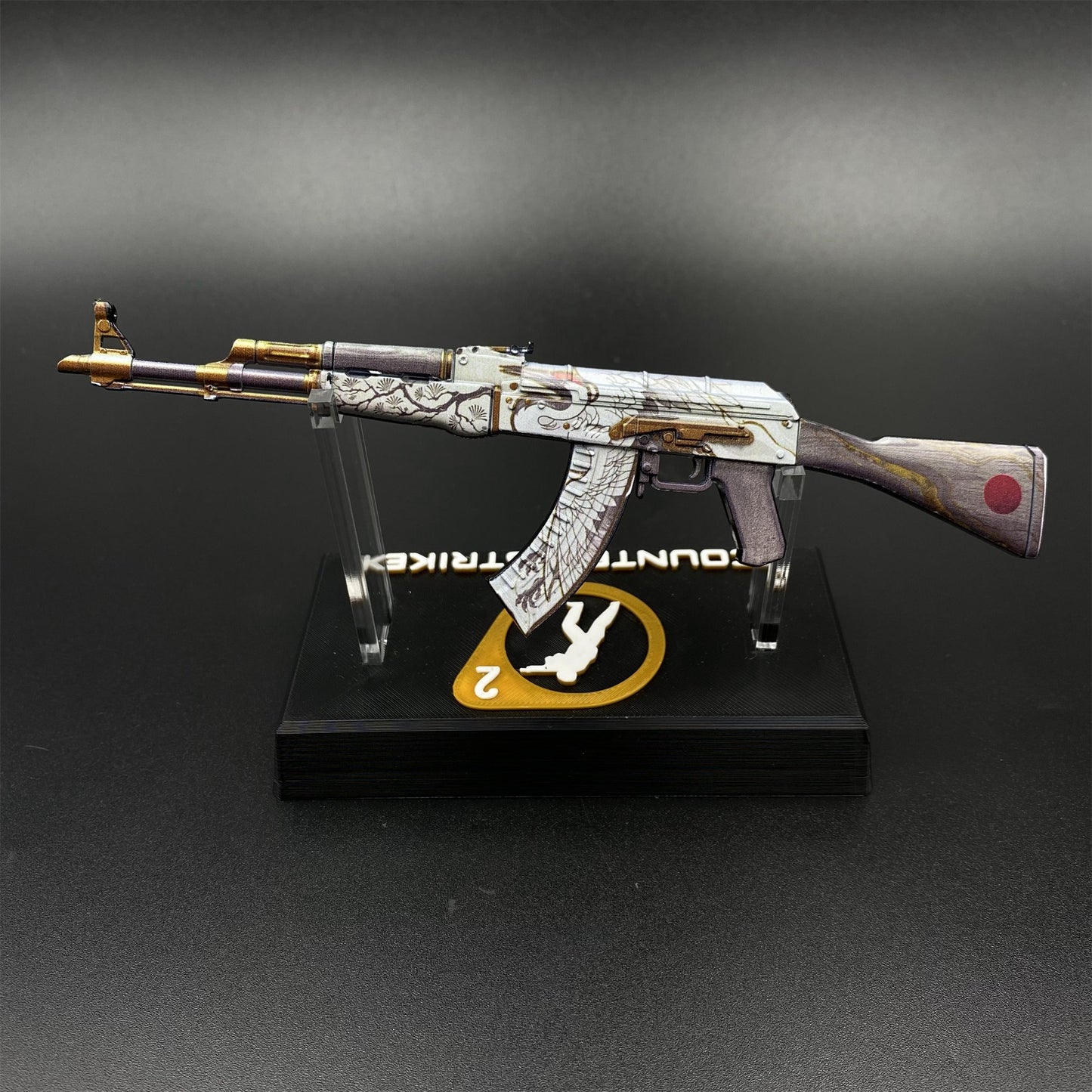 CS2 Game Peripheral - Tiny Gun AK47 Crane Fligh Metal Replica Game Prop Collectible
