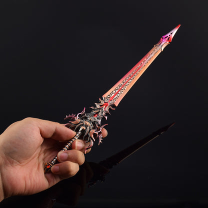 Dark Dragon Emperor Sword Mini Replica, Douluo Anime Alloy Collectible Sword Ornament