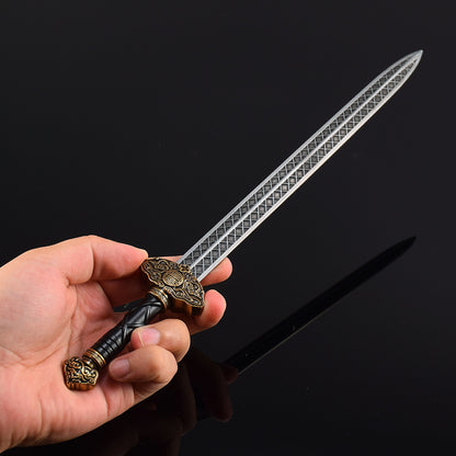 Game for Peace Star Shatter Sword Alloy Replica Battle Royale Game Weapon Prop with Leather Sheath