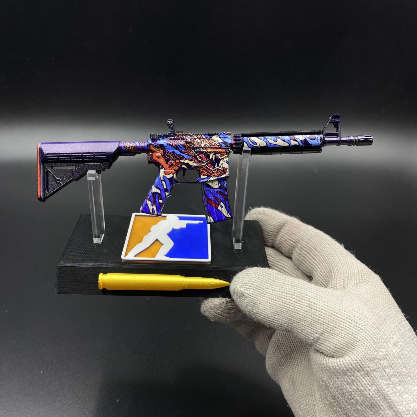 CS Game Skin M4A4 Dragon King Mini Metal Game Replica For Collection