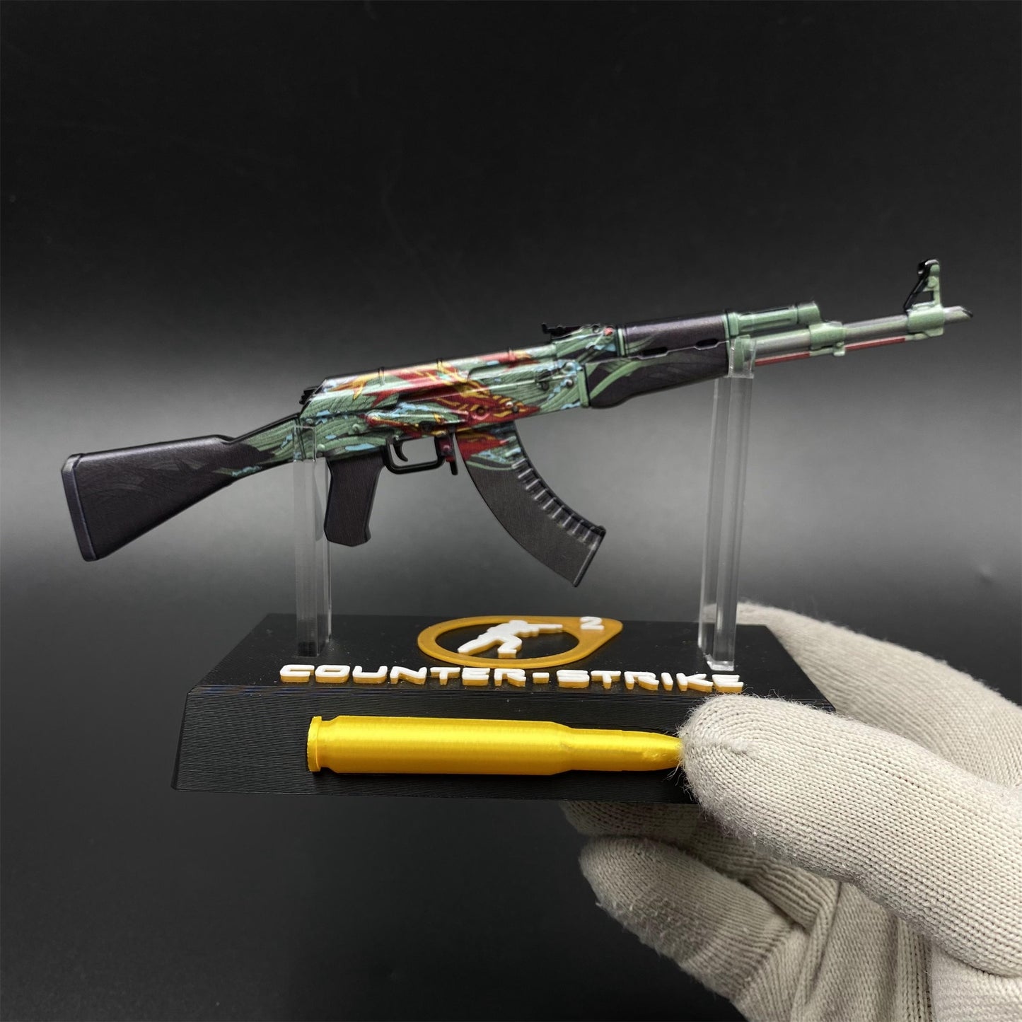 CS2 Game Peripheral - Tiny Gun AK47 Aquamarine Revenge Metal Replica Game Prop Collectible