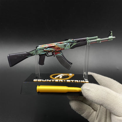 CS2 Game Peripheral - Tiny Gun AK47 Aquamarine Revenge Metal Replica Game Prop Collectible