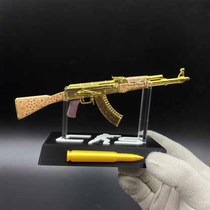 Tiny AK-47 Gold Arabesque Miniature Metal Collectible For Display