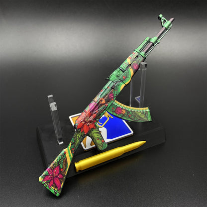 Hot Game CS2 Wild Lotus Skin AK-47 Miniature Tiny Gun Metal Replica Game Prop Collectible