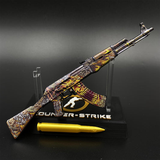 Hot Game CS2 AK47 Searing Rage Skin Mini Metal Replica Game Prop Collectible