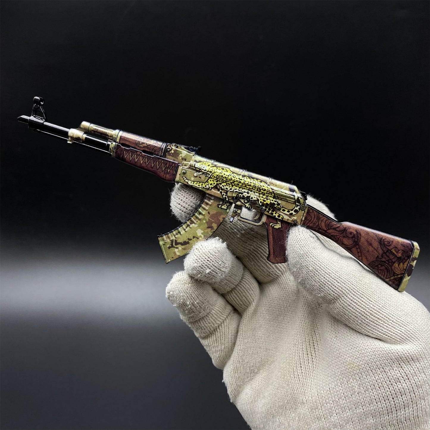 CS2 Game Peripheral - Tiny Gun AK47 Panthera Onca Metal Replica Game Prop Collectible