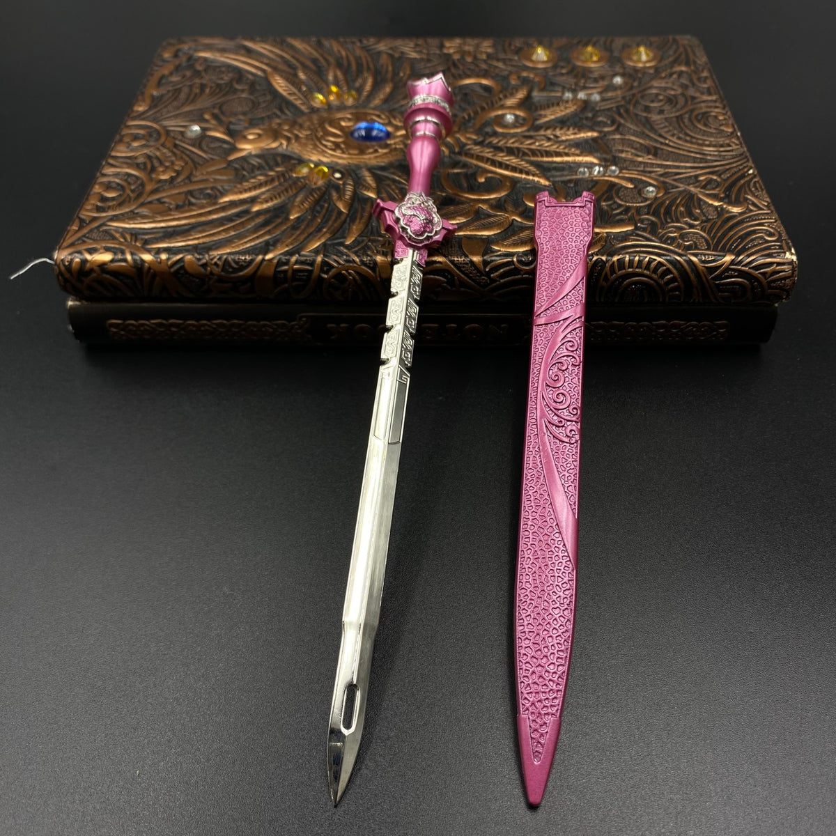 Qin's Moon Jing Ni Sword Alloy Replica Chinese Wuxia Anime Weapon Replica with Scabbard Non-sharp Desktop Collectible Ornament Gift