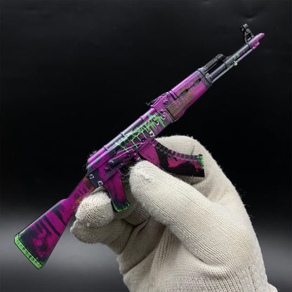 Hot Game CS2 Tiny Gun AK47 Neon Revolution Metal Replica Game Prop Collectible