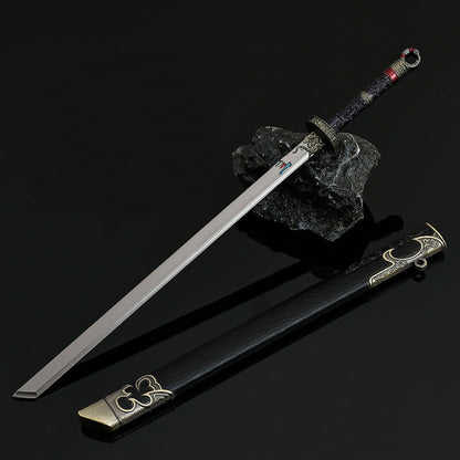 Cang Yu Tu Meng Chuan Demon Slayer Sword Alloy Replica Chinese Fantasy Anime Weapon Replica with Scabbard Non-sharp Desktop Collectible Ornament Gift