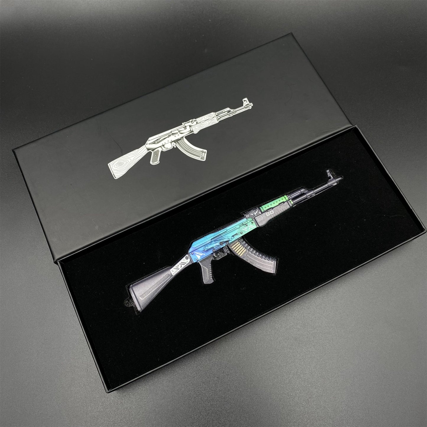 Metal AK47 Ice Coaled Miniature CSGO Fan Art For Collection