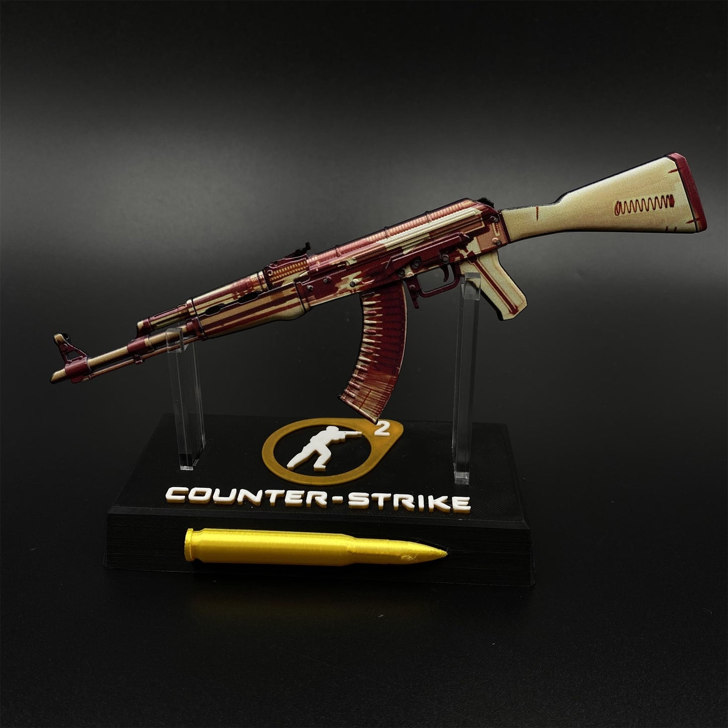 Hot Game CS2 AK47 X-Ray Skin Mini Metal Replica Game Prop Collectible
