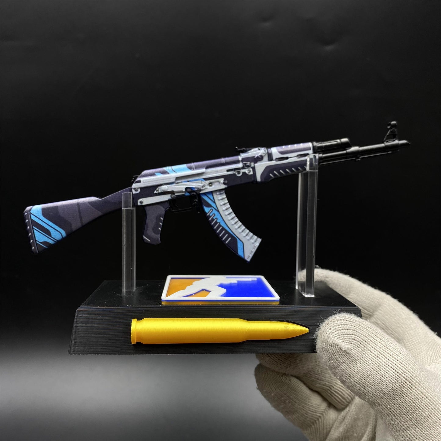 Hot Game CS2 AK-47 Vulcan Skin Tiny Gun Metal Replica Game Prop Collectible