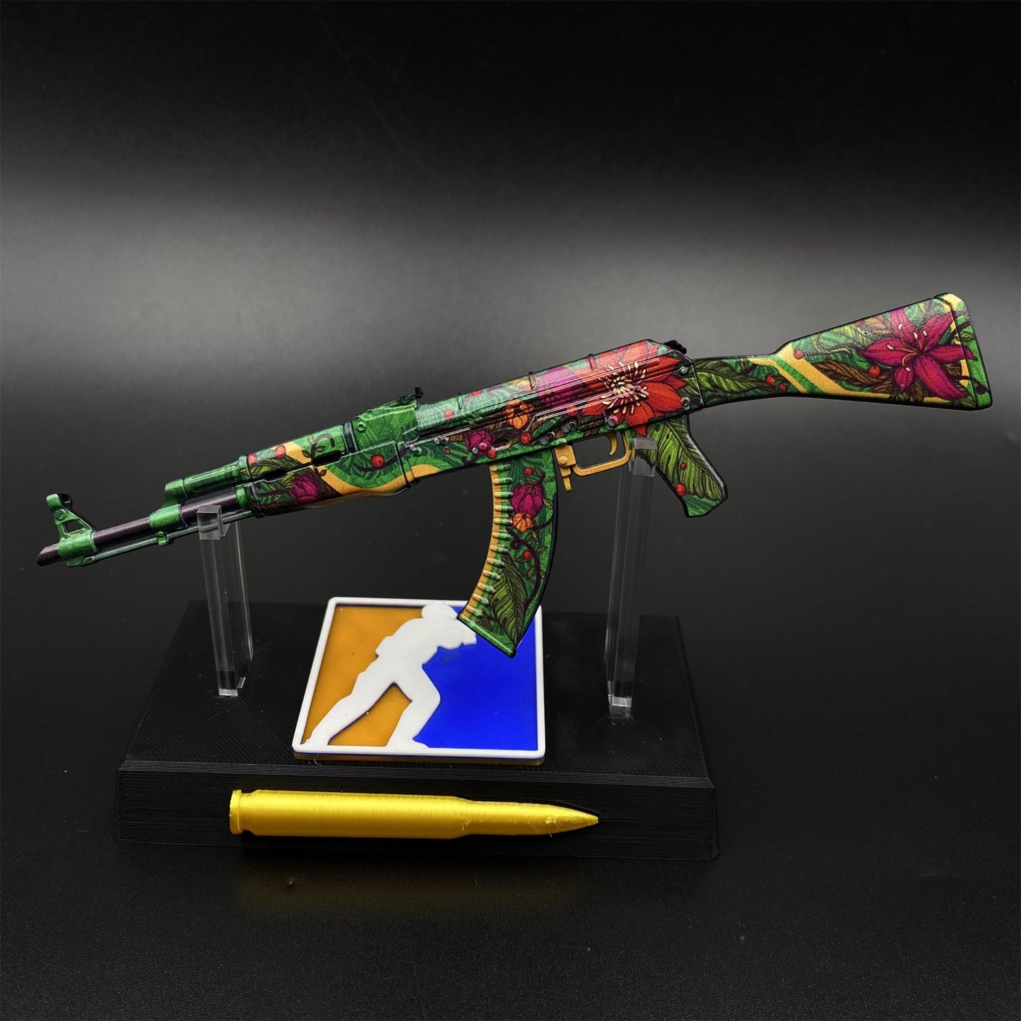 Hot Game CS2 Wild Lotus Skin AK-47 Miniature Tiny Gun Metal Replica Game Prop Collectible
