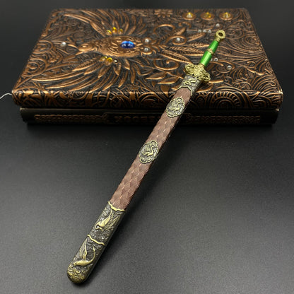 Lu Dongbin Chunyang Sword Mini Replica, Chinese Legend Alloy Collectible Sword Ornament