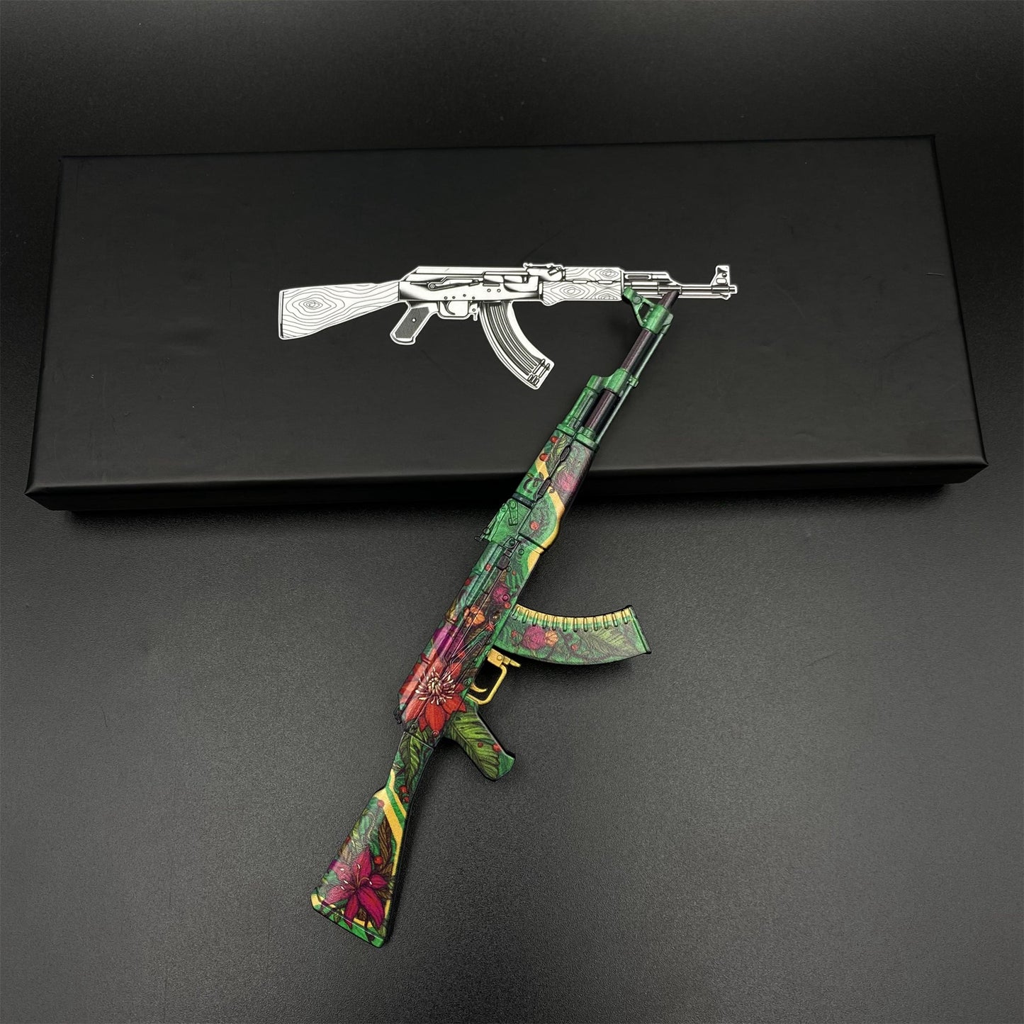 Hot Game CS2 Wild Lotus Skin AK-47 Miniature Tiny Gun Metal Replica Game Prop Collectible