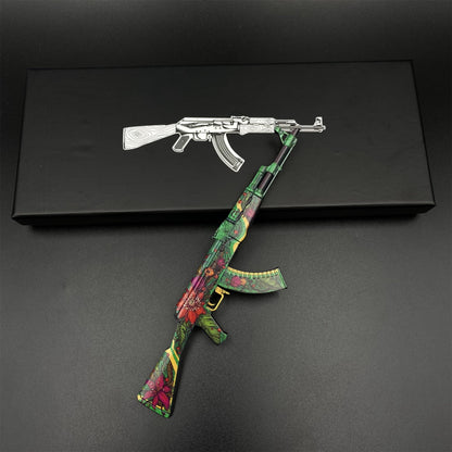Hot Game CS2 Wild Lotus Skin AK-47 Miniature Tiny Gun Metal Replica Game Prop Collectible