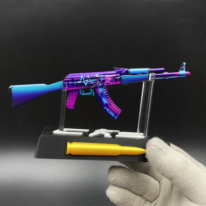 Hot Game CS2 Neon Rider Skin Metal AK-47 Mini Gun Metal Replica Game Prop Collectible