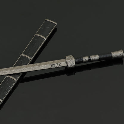 Yanling Sword Alloy Replica Ancient Chinese Wuxia Sword Replica with Scabbard Non-sharp Desktop Collectible Ornament Gift