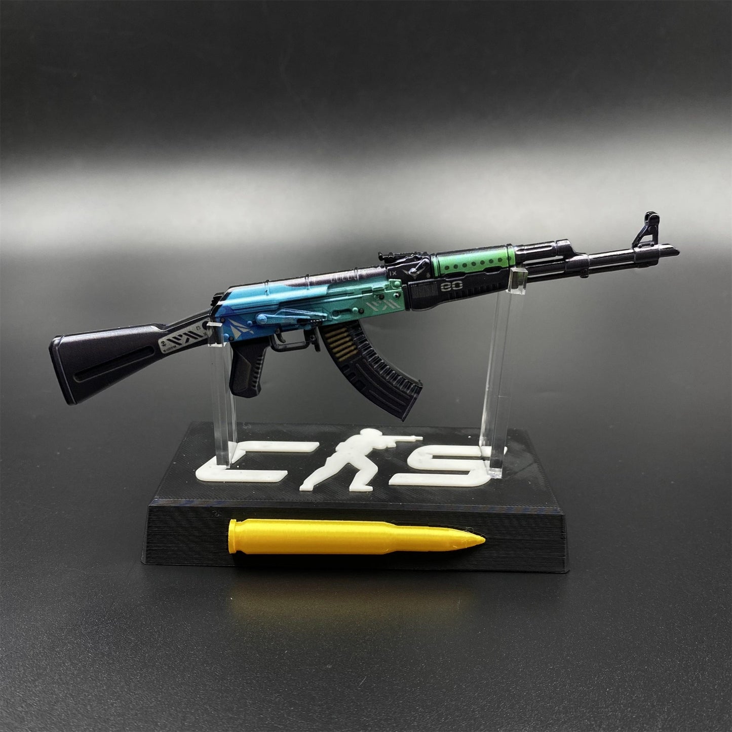 Metal AK47 Ice Coaled Miniature CSGO Fan Art For Collection