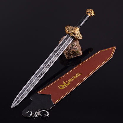 Game for Peace Star Shatter Sword Alloy Replica Battle Royale Game Weapon Prop with Leather Sheath
