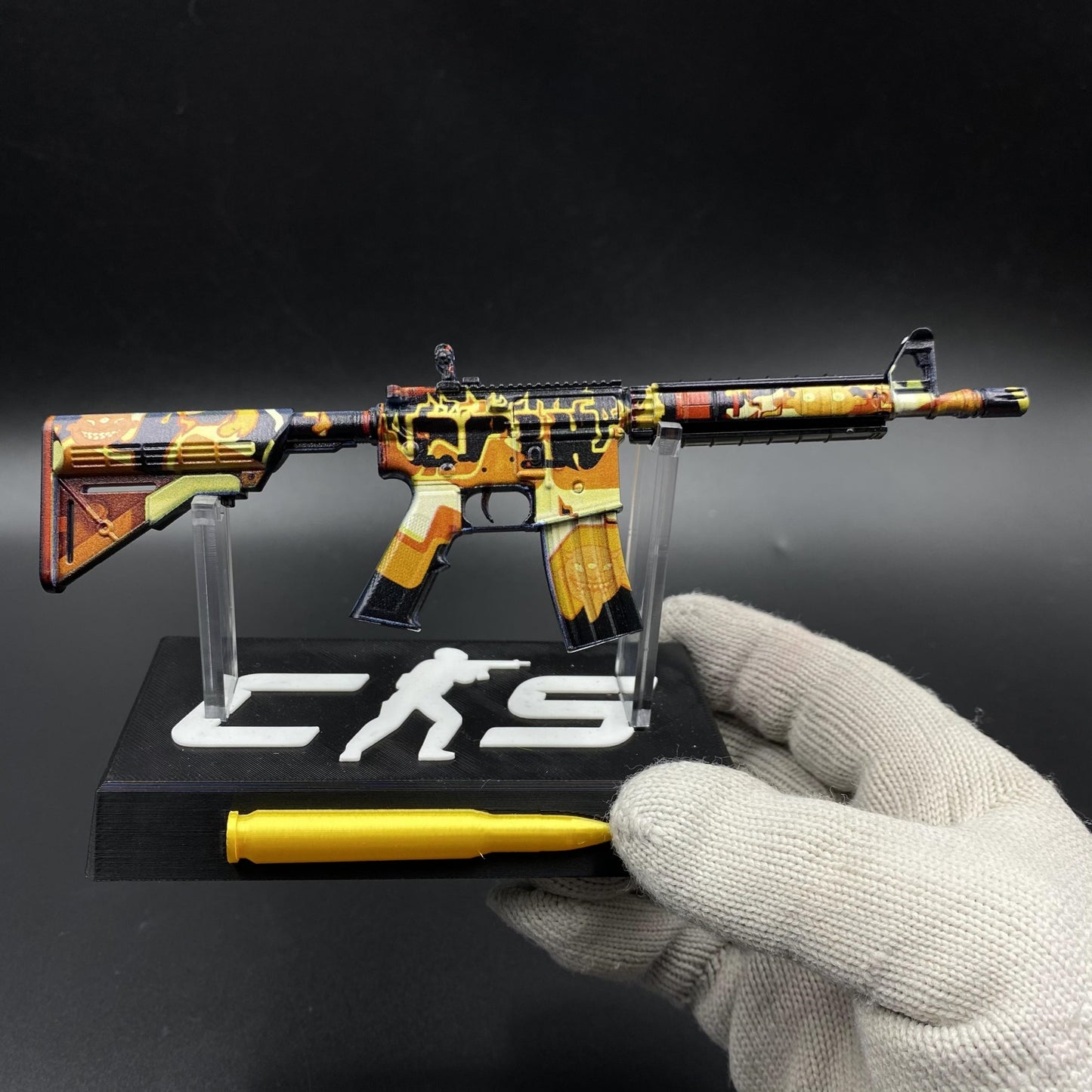 CS Game Skin M4A4 Hellfire Mini Metal Game Replica For Collection